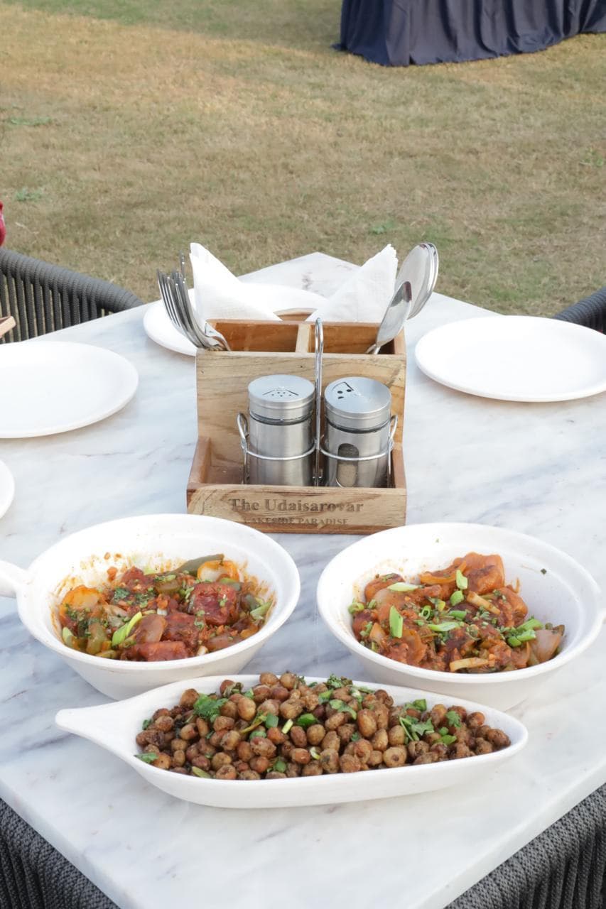 Home-style meals served by the lake